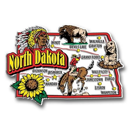 

North Dakota Jumbo State Magnet by Classic Magnets