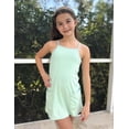 thumbnail image 6 of Oudiya Girls Summer Dress with Shorts Spaghetti Straps Romper Dresses with Pockets for Kids 5-15 Y, 6 of 7