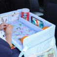 thumbnail image 4 of Bandeja de viaje para asiento de coche, asiento de seguridad, mesa de juegos, organizador de almacenamiento, aperitivos, juguetes, portavasos, impermeable para bebés y niños, cochecito de niños, 4 of 5
