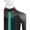 thumbnail image 4 of TiaoBug Kids Girls Gymnastics Sports Jumpsuit Full Length Yoga Acrobatics Practice Athletic Tank Bodysuit Black&Blue Green 6, 4 of 7