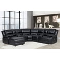 thumbnail image 3 of AC Pacific 7 Piece Traditional Dacron Fiber Reclining Living Room Set Black, 3 of 10
