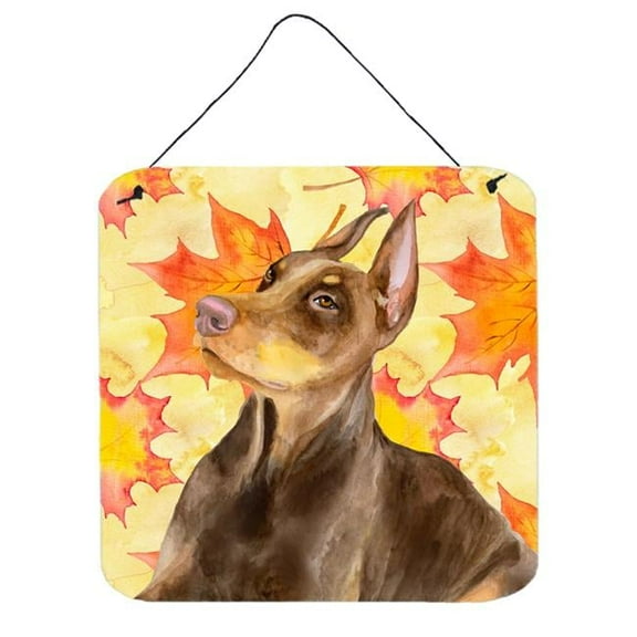 Doberman Pinscher Fall Wall or Door Hanging Prints, 6 x 6 in.