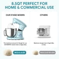 thumbnail image 4 of 8.5QT Stand Mixer, UHOMEPRO 8-Speed Tilt-Head Kitchen Dough Mixer, 3-in-1 Home Commercial Electric Cake Mixer With Dough Hook, Beater, Egg Whisk, Dishwasher Safe, Blue, 4 of 12