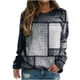thumbnail image 2 of Puntoco Mujeres Moda Casual Geometría Impreso Suéter Manga Larga Cuello Redondo tops Puntoco Puntoco-1698, 2 of 6
