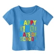 thumbnail image 4 of ZHOGXU Kids Girls Boys T Shirts Short Sleeve Crew Neck Back To School Letter Print Loose Fit Comfortable Top Tees For Casual Daily Wear,Blue,2-3 Years, 4 of 4