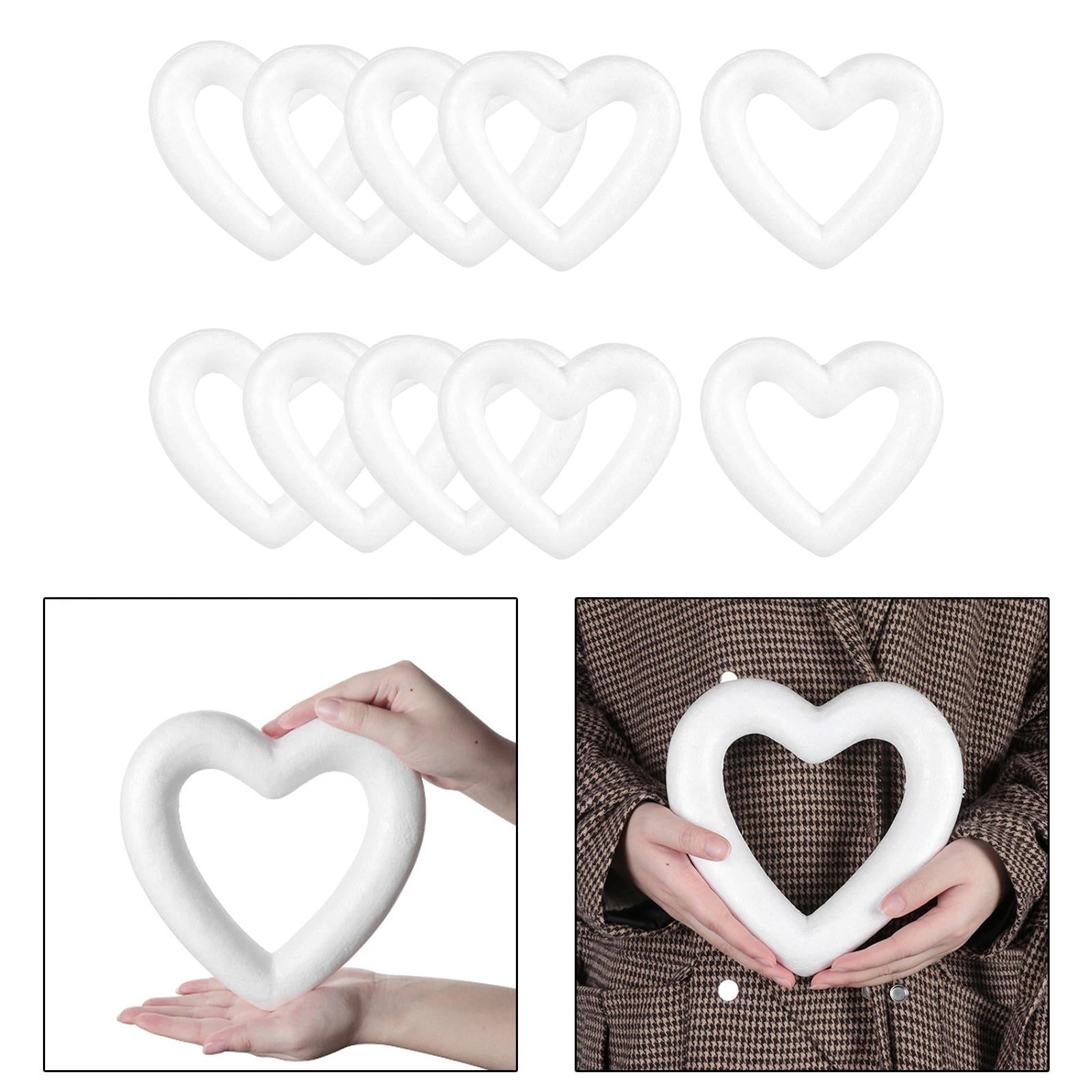  24pcs Small Foam Wreath Foam Heart Ornament Skeleton Model Wire  Wreath Frame Heart Shaped Foam Wreath Form Hollow Foam Hearts for Crafts  Torso Child Flower Arrangement White Chair