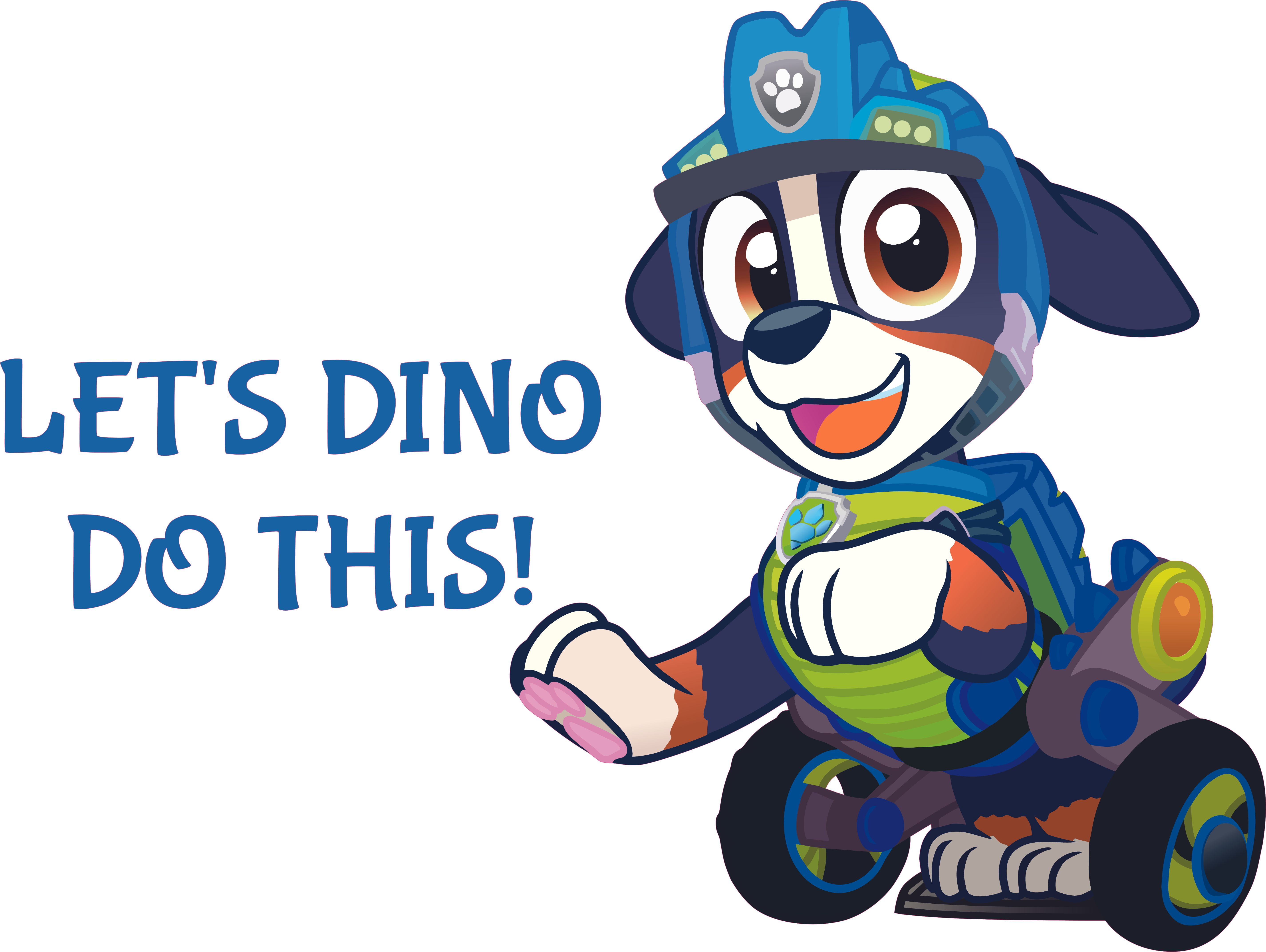 Let\'s Dino Do This - Removable Paw Patrol Rex Mighty Pup Decor Adhesive Home  Art Search And Rescue Dog Wall Decal Design | 20\
