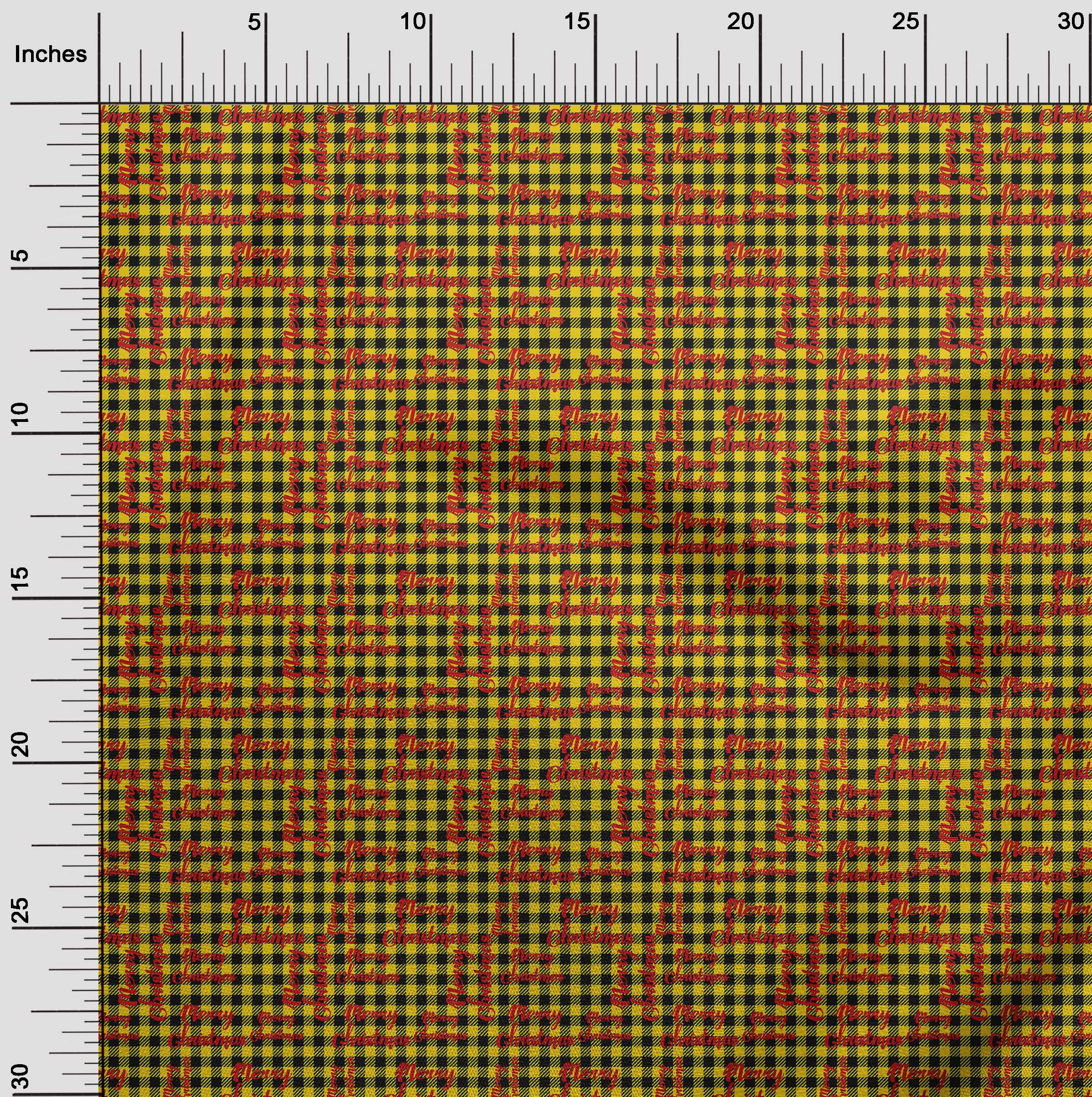 oneOone Viscose Chiffon Yellow Fabric Merry Christmas Sewing Fabric By The Yard Printed Diy Clothing Sewing Supplies 42 Inch Wide-OQC