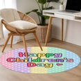 Cartoon 3FT Round Area Rugs Colorful Stripes Geometric White Star ...