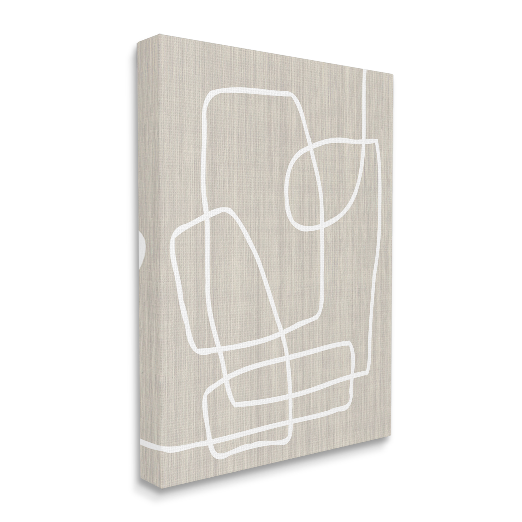 Stupell Industries Contemporary White Line Shapes Minimal Grain Design Canvas Wall Art, 36 x 48, Design by Alpenglow Workshop