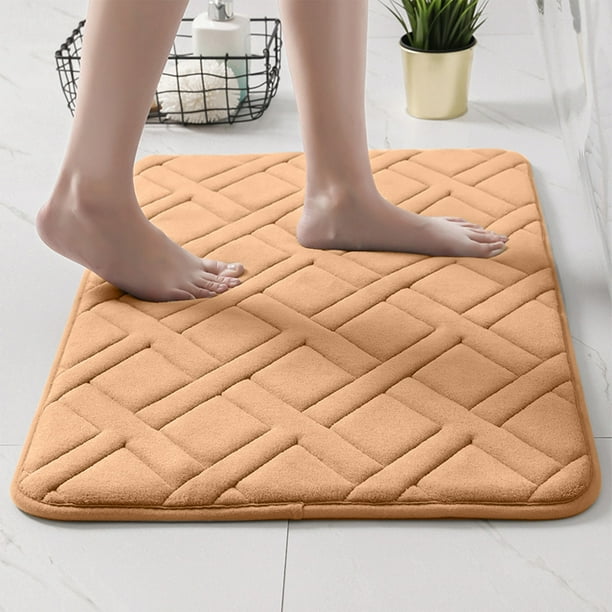 Alfombrilla de baño absorbente de microfibra suave, 20 x 30 cm, antideslizante, lavable a máquina para un secado rápido y una base estable. Ideal para duchas y bañeras. Aestivo | Caqui |