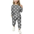 thumbnail image 2 of ZOYOEN Girls Sweat Suit Sets- Soft Fashion Casual Long Sleeve Gradient Shirts and Jogger Pants Gray Size 7-8 Years, 2 of 5