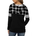 thumbnail image 3 of Sudaderas con capucha Onlypuff, sudaderas a la moda para mujer, a cuadros, negras, 3 of 4