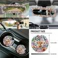 thumbnail image 5 of Renewold Highland Cow Boho Floral Car Seat Cover for Women, with Steering Wheel Cover Seat Belt Strap Pad Handbrake Gear Shift Knob Cover Waste Bin Armrest Rearview Mirror Cover Coasters, 14 PCS, 5 of 7