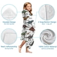thumbnail image 7 of White Dinosaurs Label Pattern Hooded Bath Towel，60"x35" for Ages 3 To 12 Kids, Quick Dry Lightweight Soft Microfiber Hood Beach Towel Cover Up for Kids, 7 of 7