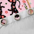 thumbnail image 4 of Feelyou Leopard Black Out Curtains, Pink Boho Flower Leaf Curtains Pack of 2 (42x63 Each), 4 of 6