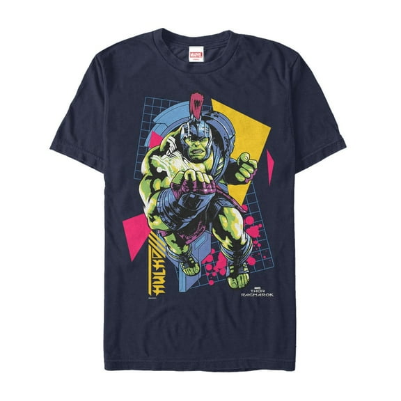 Men's Marvel Thor: Ragnarok Hulk Retro  Graphic Tee Navy Blue Medium