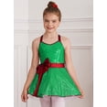 thumbnail image 2 of MSemis Kids Girls Sequins Christmas Dance Costume Xmas Ballet Tutu Figure Ice Skating Fancy Dress Green 12, 2 of 6