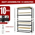 thumbnail image 2 of VDEVY 2025LBS Storage Shelves 5 Tier Garage Shelving Heavy Duty Metal Shelving Adjustable Metal Shelf for Garage Pantry Closet Kitchen Basement 28" W x 12" D x 60" H, Black, 2 of 8