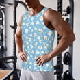 thumbnail image 5 of Fotbe Blue Popcorn Pattern Men's Quick Dry Workout Tank Top Gym Muscle Tee Fitness Bodybuilding Sleeveless T Shirt Breathable Workout Shirt-XX-Large, 5 of 9