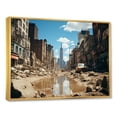 thumbnail image 2 of Designart "Metropolis Mirage Sahara's New York City II" Cityscapes Framed Wall Art - Industrial Beige City Buildings Entryway Framed Wall Art, 2 of 6