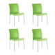 thumbnail image 1 of Juego de 4 Sillas Equipamiento en Muebles Polipropileno Verde Apilable, 1 of 5