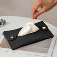 thumbnail image 6 of Lenkho Travel Tissue Holder, PU Leather Tissue Box Cover with Snap Buttons, Portable Rectangular Paper Napkin Holder, Decorative Tissue Dispenser for Car, Home and Office Use, 6 of 6