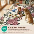 thumbnail image 4 of Design&I 9'x12' Washable Area Rug Serpent Pink Floral Gothic Vintage Botanical Python Watercolor for Great Room, Large Living Giant Skid-Resistant, 4 of 7
