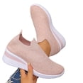 thumbnail image 4 of Miluxas Women Wide Width Breathable Walking Comfortable Slip on Sneakers,Non Slip Arch Support Slip on Shoes Pink 7(39), 4 of 9
