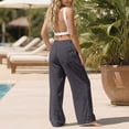 thumbnail image 5 of Miluxas Womens Baggy Wide Leg Pants Casual Drawstring Elastic Waisted Lounge Trousers with Pockets Solid Street Slacks Gray, 5 of 9