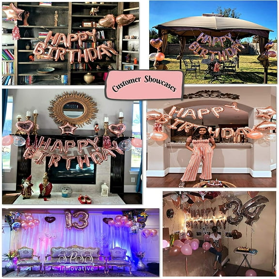 SPSS INNOVATIVE 43rd, 44th 45th, 46th, 47th, 48th, 49th, 50th, 51st, 52nd, 53rd, 54th, 55th, 56th, 57th year girl and woman birthday decoration, rose gold decoration