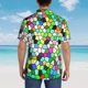 thumbnail image 4 of Balery Colorful Tie Dye Stained Glass Camisas hawaianas de manga corta para hombre, camisas playeras de corte holgado, camisas de vacaciones con botones,3X-Large, 4 of 7