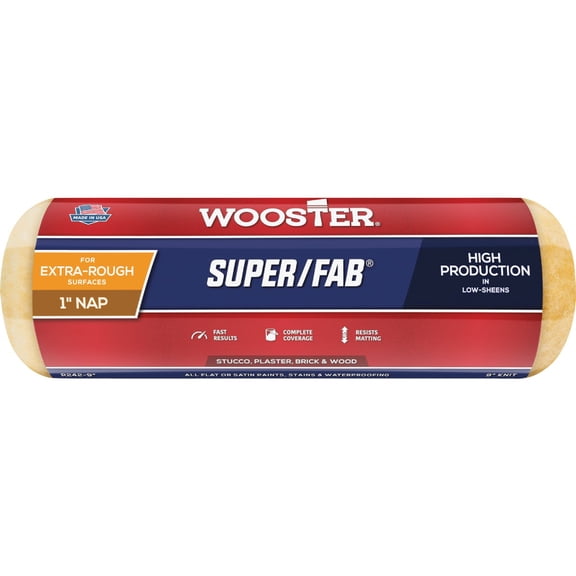 Wooster Paint Roller Cover Super/Fab - For Rough Surfaces, 1" Nap, 9 Inch Roller - 9" x 1"