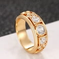 thumbnail image 3 of New Geometric CZ Gold Color Rings for Women Fashion Versatile Design Wedding Bands Accessories Party Modern Statement Jewelry, 3 of 3