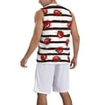 thumbnail image 2 of Sikiie Ladybugs on Black and White Striped1 Basketball Jersey Reversible Men's Mesh Athletic Sports Shirts Training Practice S-4XLX-Large, 2 of 6