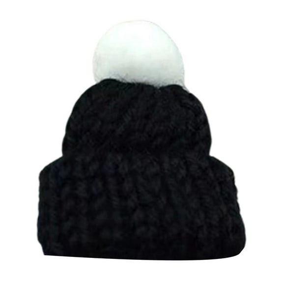 HNMKIU Mini Knitted Beret Hat for DIY Craft Projects and Doll Toy Accessories 20PCS Black,One Size