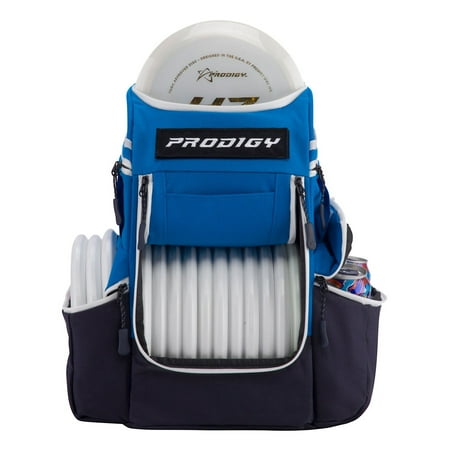 Prodigy Disc Apex Disc Backpack | Disc Golf Backpack | Store Up to 20+ Discs | Insulated Cooler Pocket | Disc Golf Bags with Umbrella Sleeve | Cordura Nylon Material (Blue & Navy)