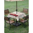 thumbnail image 3 of Outdoor Tablecloth with Umbrella Hole and Zipper, Valentine's Day Square Table Cloth 60x60 Inch Waterproof Tablecloth, Love Heart Roses Romantic Wooden Picnic Table Cover for Patio Camping, 3 of 7