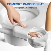 Loyoda Bedside Commode for Seniors with Armrests & Padded Seat, Includes Potty Bucket & Splash Guard, 350 lbs Capacity