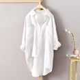 thumbnail image 2 of Womens Button Down Shirt, Comdrip Womens Casual Long Sleeve Drop Shoulder Blouses Solid Color Dress Shirts with Pockets Button Up Shirt Women White M, 2 of 4
