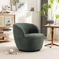 thumbnail image 5 of Kidol & Shellder Swivel Accent Chair Furry Round Barrel Chair 360 Degree Sofa Club Armchairs for Living Room Bedroom, Green, 5 of 6