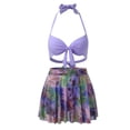 thumbnail image 3 of Gibobby Conjunto de traje de baño de bikini Conjunto de bikini de mujer Impreso Conjunto de bikini de piezas de ropa de playa Traje de baño sexy caliente(Morado,XL), 3 of 5
