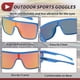thumbnail image 5 of 1 juego de gafas de motocicleta anti-reflejo Tri-Acetato de Celulosa TR90 UV400 gafas de ciclismo lente roja marco azul rojo negro, 5 of 6