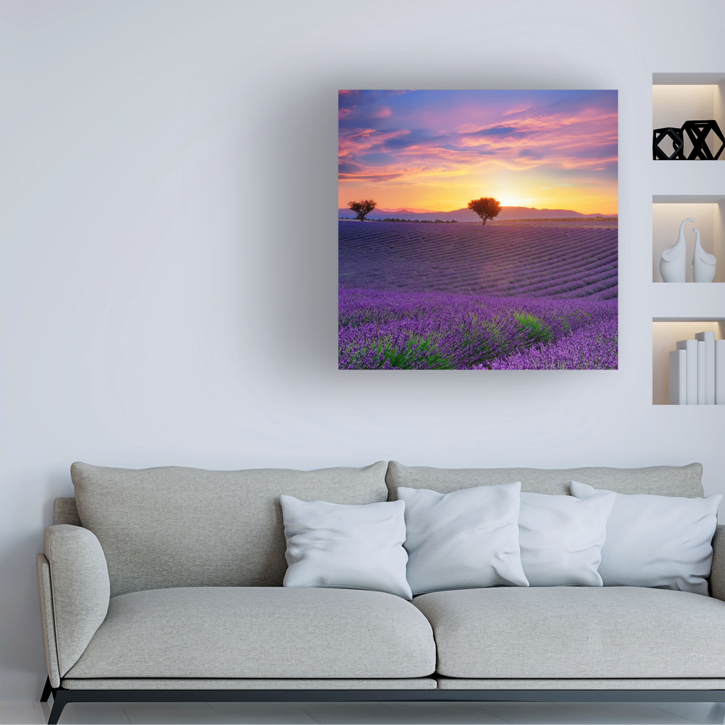 Cora Niele 'Lavender Sky Sunset' Canvas Art - Walmart.com