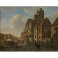 thumbnail image 2 of Johannes Schoenmakers 24x20 Black Ornate Framed Double Matted Museum Art Print Titled: View in Dordrecht (1819 - 1821), 2 of 5