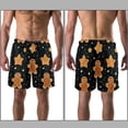 thumbnail image 3 of luoweisi Men's Beach Shorts Quick Dry Swim Trunks with Mesh Lining Christmas Gingerbread Man M, 3 of 5