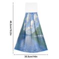 thumbnail image 6 of Yayeee Kitchen Hanging Hand Towels Set of 2 with Loop Bathroom Absorbent Tie Towel, Blue Sky and River, 6 of 7