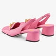 thumbnail image 5 of FSJ Women Elegant Closed Square Toe Chunky Low Heels Slingback Pumps Slip On Loafers Ladies Office Business Shoes Size 7.5 Deep Pink, 5 of 6