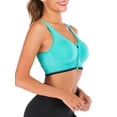 thumbnail image 2 of Women's Zip Front Closure Sports Bra Racerback Yoga Bras With Removable Pads Green S, 2 of 6