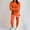 Orange, variant on Hueook Sweat Suits for Womens 2 Piece Fashion Women Pocket V-Neck Casual Long Sleeve Sweatshirt+ Pant Set Pink L
